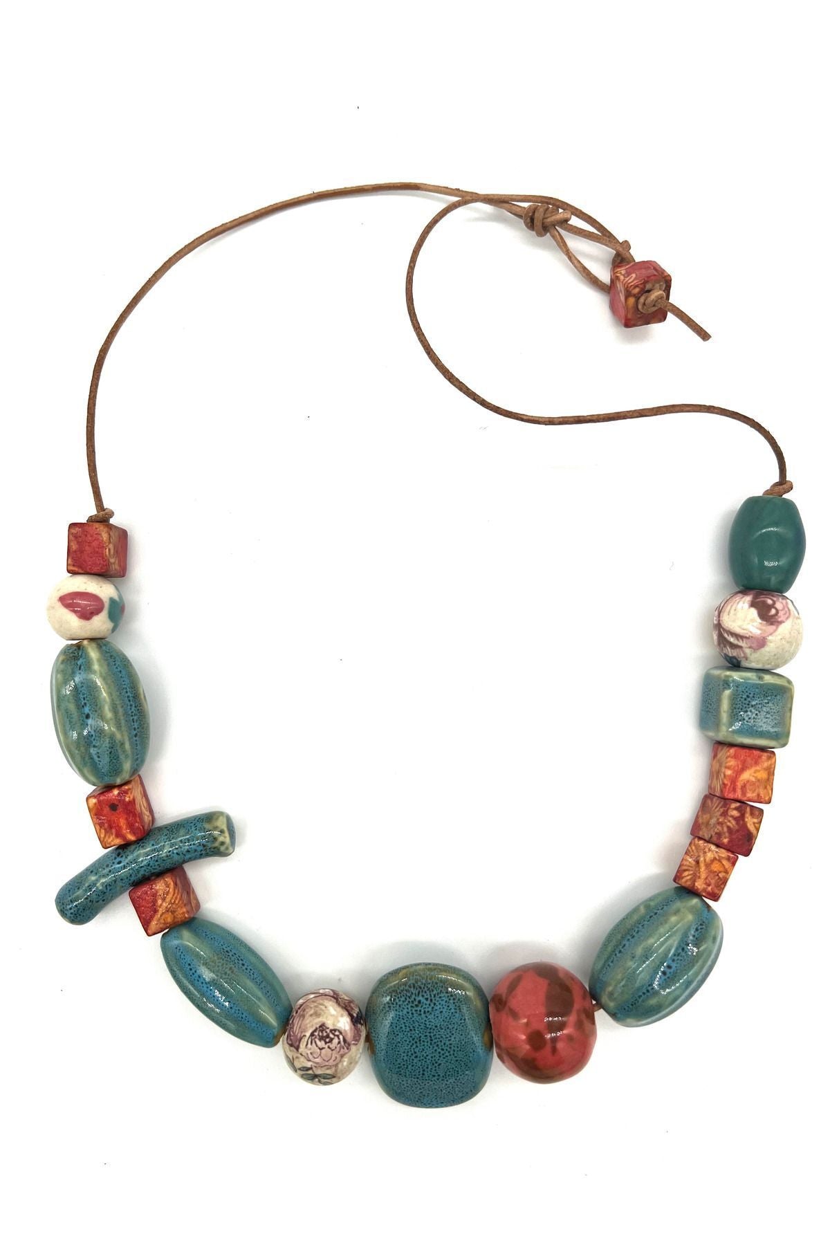 Frånses Necklace El Yapımı Seramik ve Toprak Boncuklu Kolye
