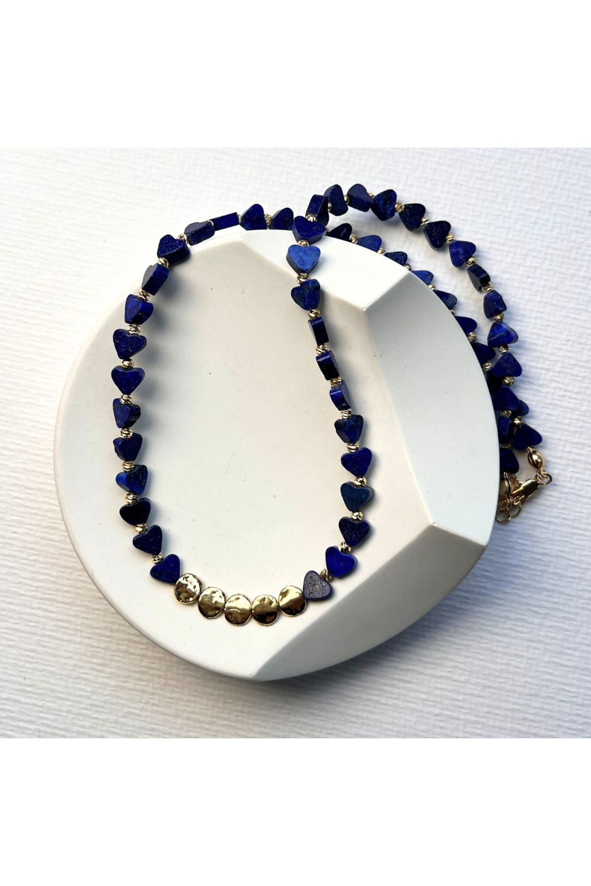 Cœur Lapis Lazuli Doğal Taşlı Kolye