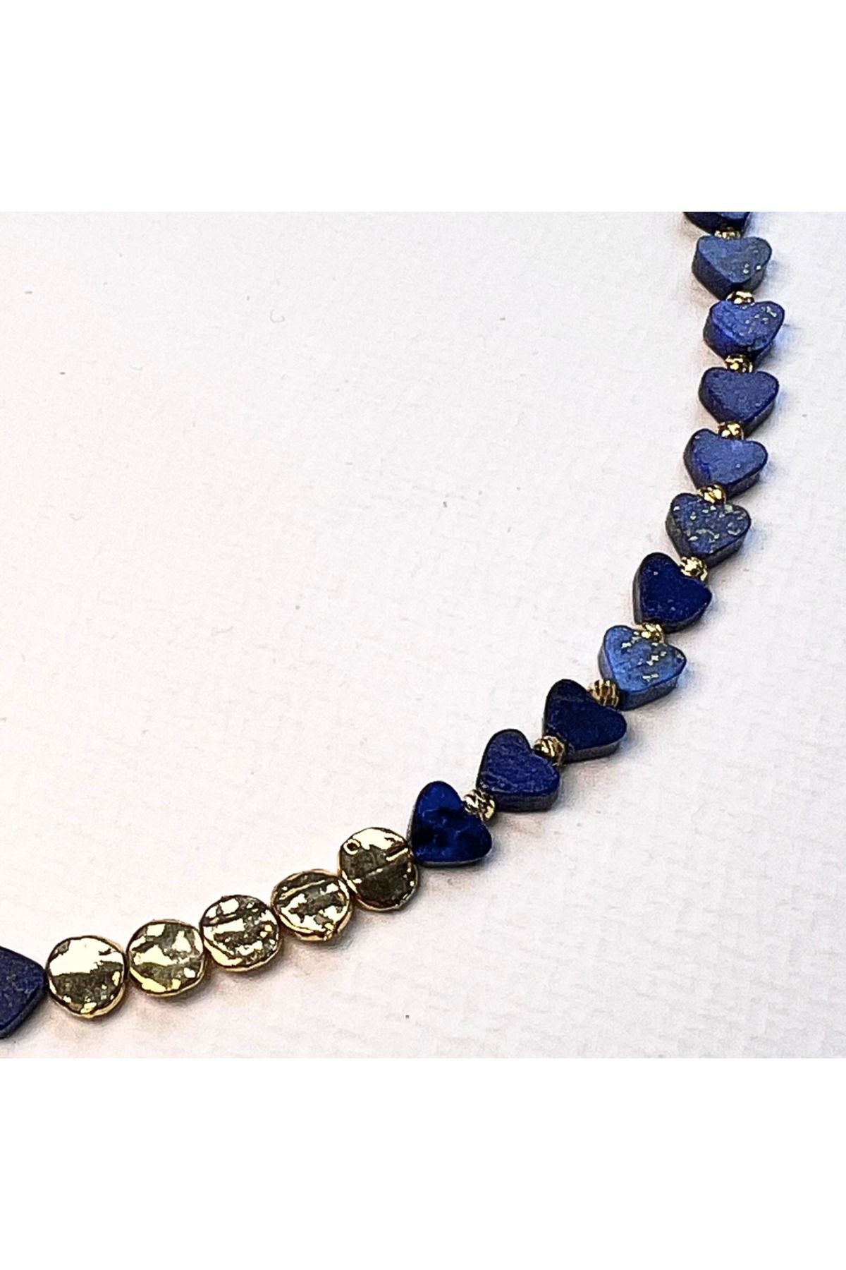 Cœur Lapis Lazuli Doğal Taşlı Kolye