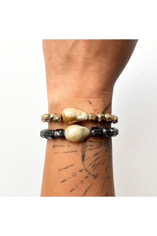 OceanEye Lav Taşlı ve Barok İncili Bileklik