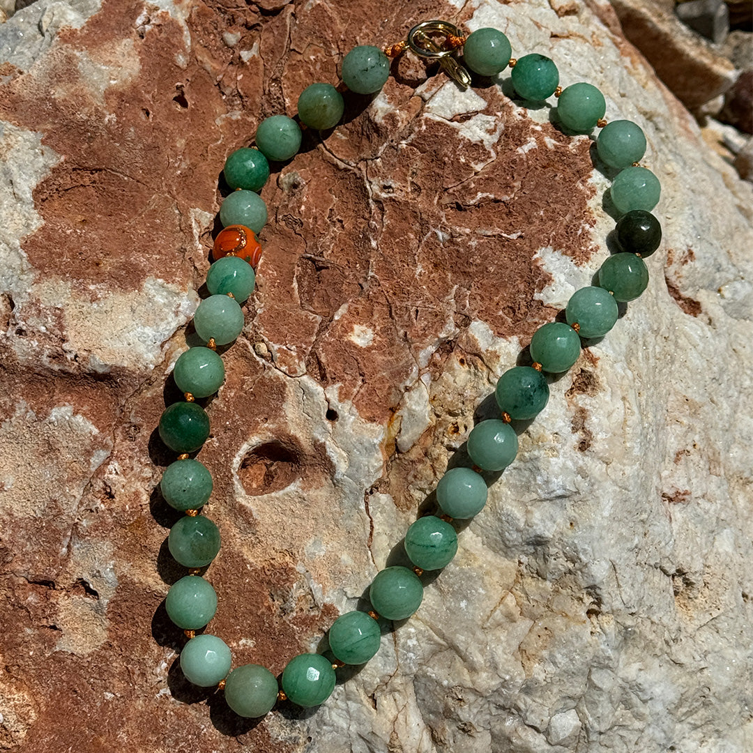 Moeselle Necklace Yeşil Aventurin Doğal Taşlı Kolye