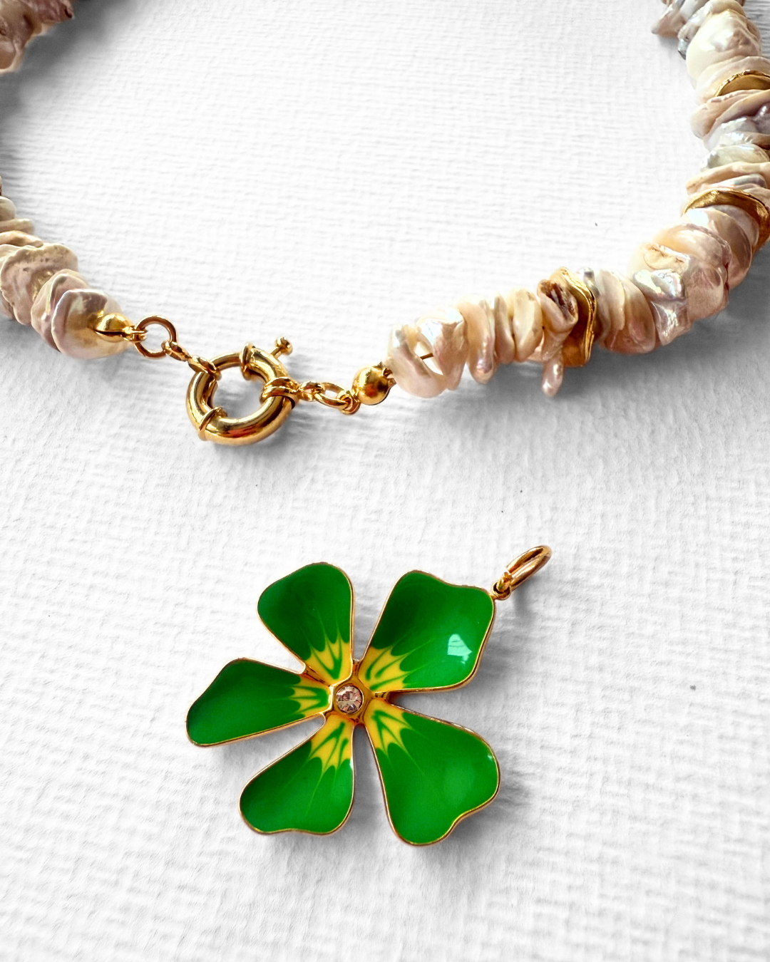 Fleur d’Or Yaprak İncili Kolye