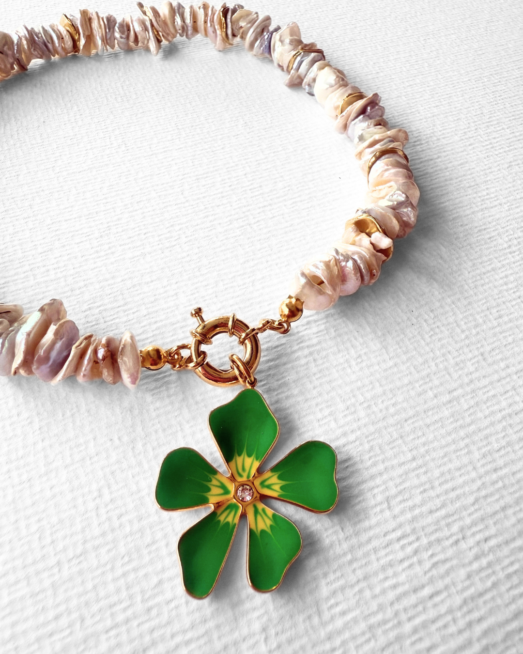 Fleur d’Or Yaprak İncili Kolye