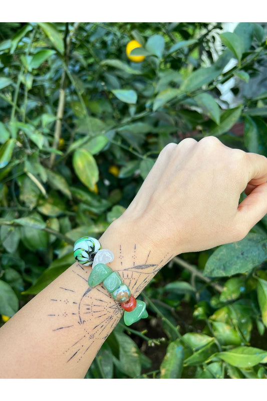 Every Bracelet Doğal Aventurin Taşlı ve Mısır Cam Boncuklu Bileklik