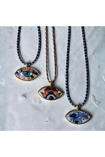 CherMarine Necklace Seramik Üzeri El Boyaması Kolye