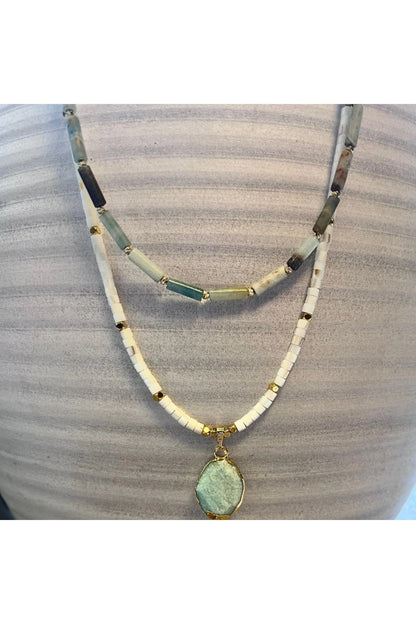 Torcy Necklace Doğal Amazonit Taşlı Kolye