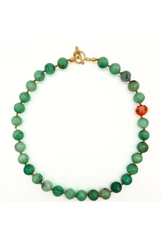 Moeselle Necklace Yeşil Aventurin Doğal Taşlı Kolye