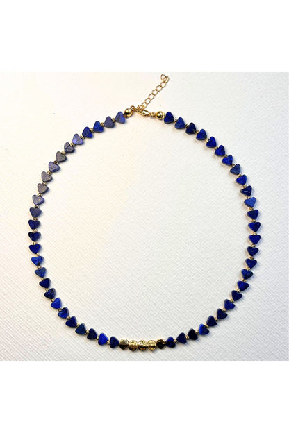 Cœur Lapis Lazuli Doğal Taşlı Kolye