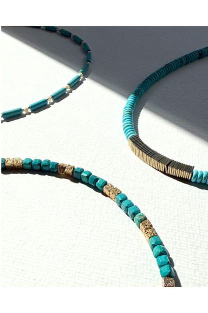 TurquoiseVoler Turkuaz ve Hematit Taşlı Kolye