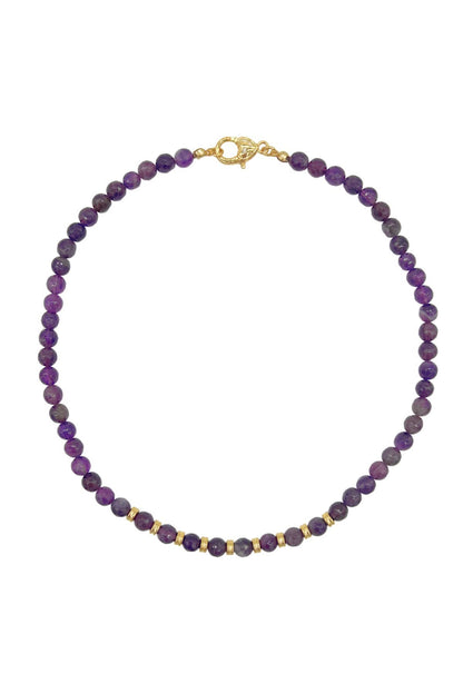 Bron Necklace Doğal Ametist Taşlı Kolye