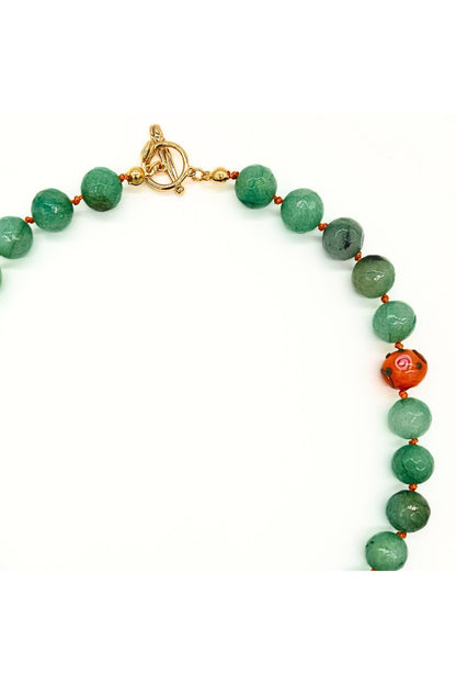Moeselle Necklace Yeşil Aventurin Doğal Taşlı Kolye