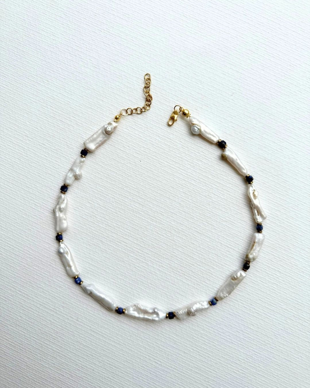 Brume Lapis Lazuli ve Barok İncili Kolye