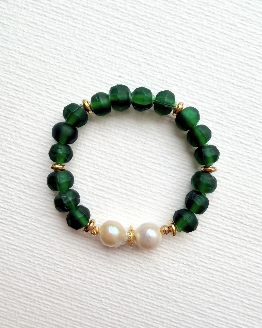 Frost El Yapımı Cam Boncuklu ve Barok İncili Bileklik