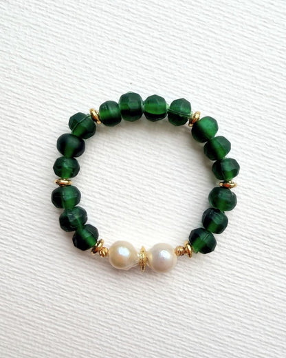 Frost El Yapımı Cam Boncuklu ve Barok İncili Bileklik