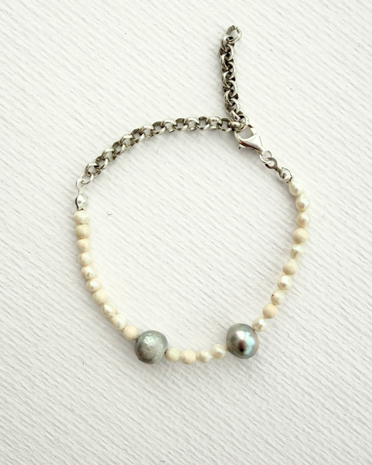 Calmora Barok İncili Gümüş Bileklik