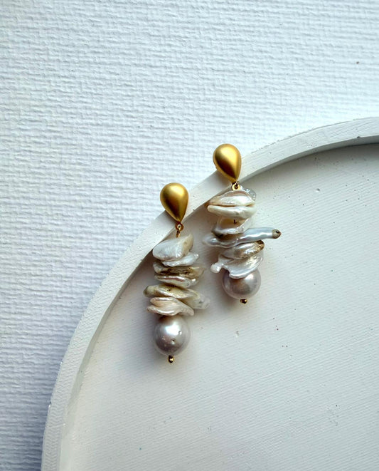 Glow Barok İncili Sallantılı Küpe